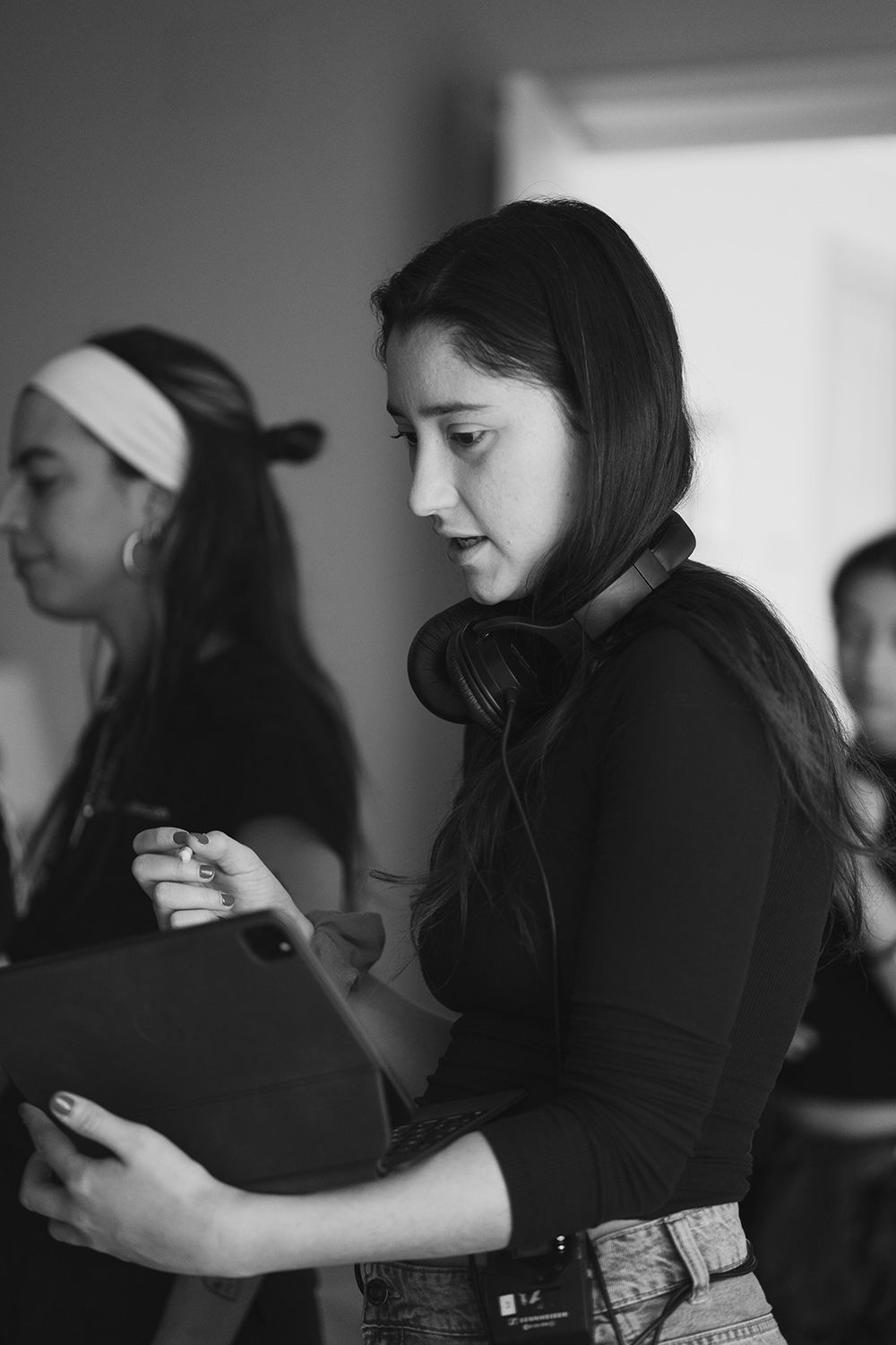 Alexandra. Filming of her short film Abril
