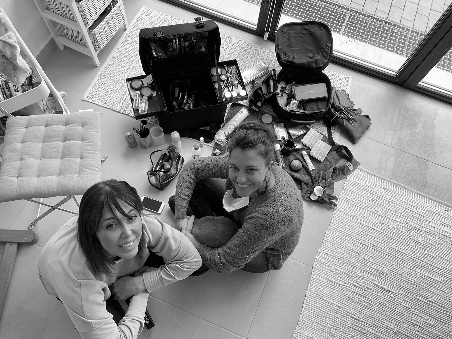 Jo and the make up artist Dimitra Lepper