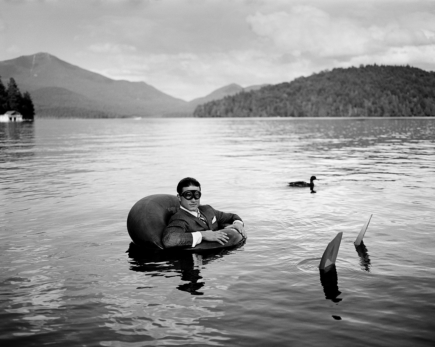James in Inner Tube with Duck, Lake Placid, New York, 2006