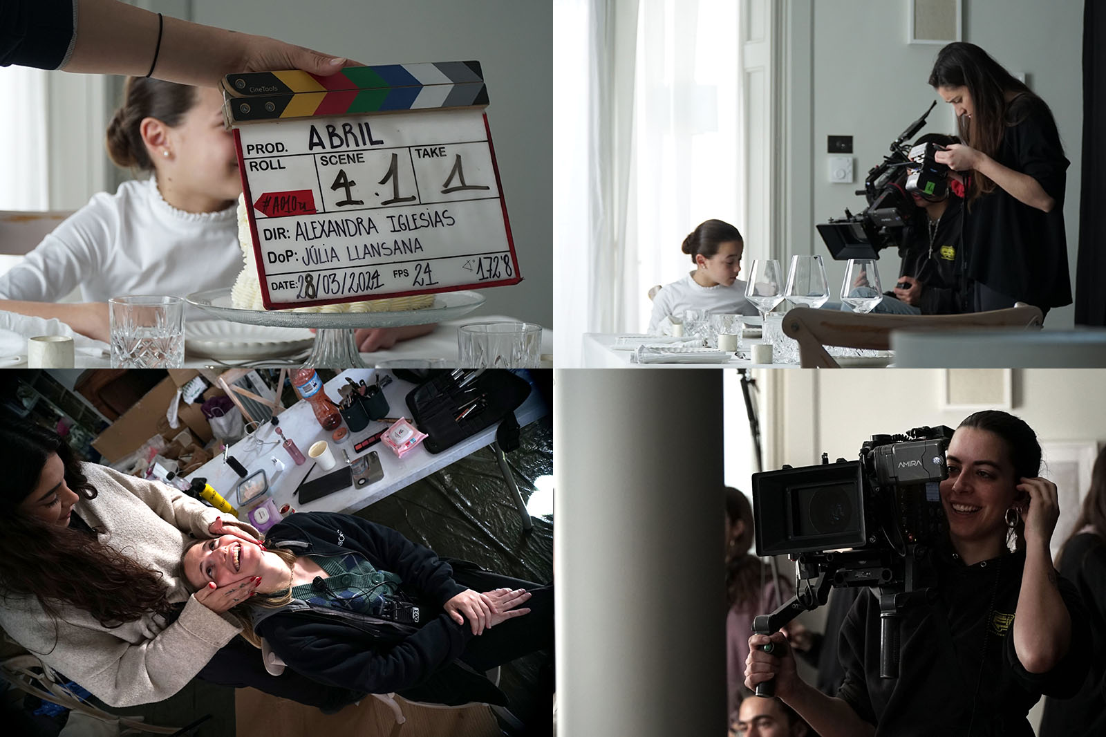 Escenas del rodaje del cortometraje "Abril"