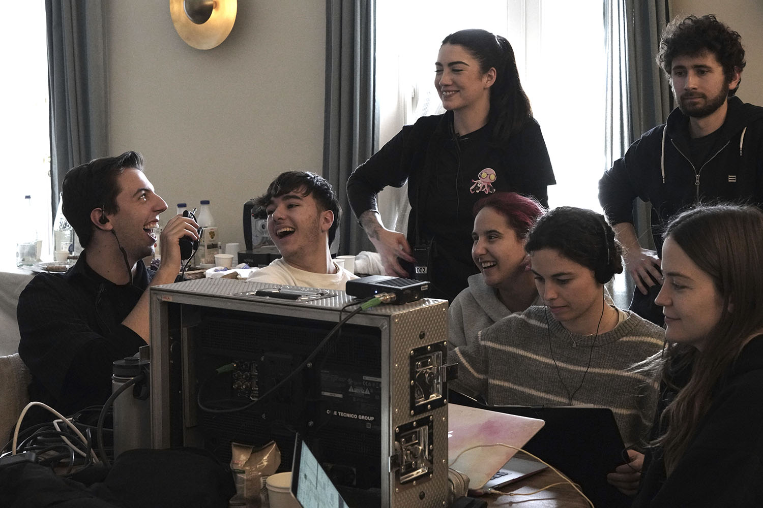 Escenas del rodaje del cortometraje "Abril"