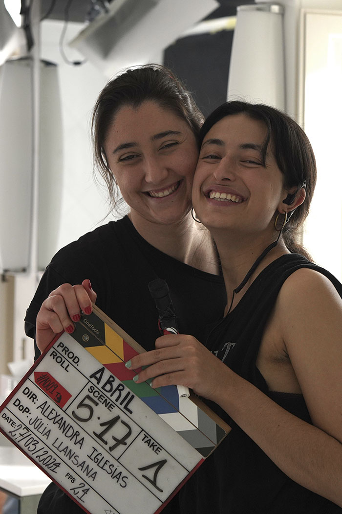 Foto del rodaje del cortometraje "Abril"
